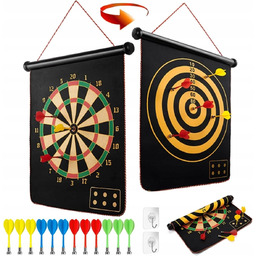 BEZPIECZNA DWUSTRONNA MAGNETYCZNA TARCZA DART 12X RZUTKI