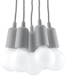 Lampa wisząca DIEGO 5 szara SL.0577 - Sollux