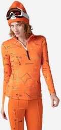Bluza Rossignol JCC damska Booster 1/2 Zip pomarańczowa