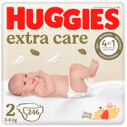 Huggies pieluszki Extra Care rozmiar 2 (3-6kg) 3x82