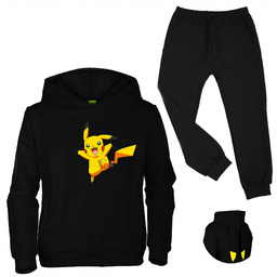 Dres Bluza Kangurka Czarna Pokemon Pikachu Uszy Czarne