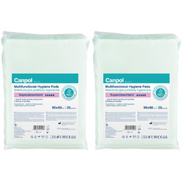 2x Canpol Wielofunkcyjne podkłady higieniczne 90x60 cm, 25szt.