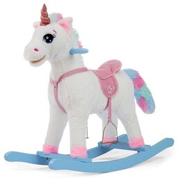 MILLY MALLY Koń na biegunach Łatek Unicorn Biało-różowy