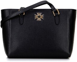 Damska torba na ramię ze skóry czarna ze