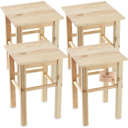 Taboret drewniany kwadratowy 44 x 30 cm, 4