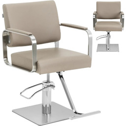 Fotel fryzjerski barberski kosmetyczny z podnóżkiem Otley beżowo