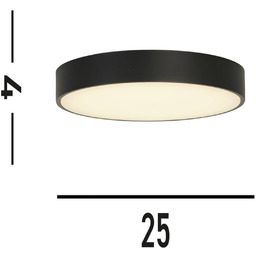 Searchlight Lampa sufitowa LED Palma, czarna, Ø 25
