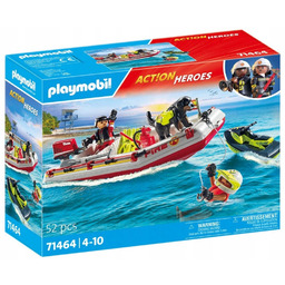 Playmobil Action Heroes Łódź straży pożarnej ze skuterem