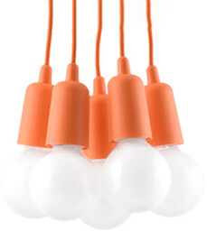 Lampa wisząca DIEGO 5 pomarańczowy SL.0586 - Sollux
