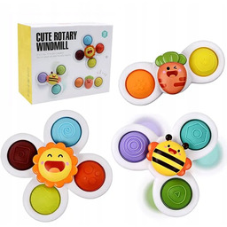 Fidget Spinner Z Przyssawką Sensoryczną Kąpiel Prezent Grzechotka