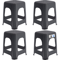 Taboret rattan 45 x 26 cm antracyt, 4