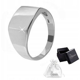 Sygnet srebrny pr. 925 Pierścień Męski Polerowany GRAWER