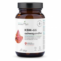 Ashwagandha, KSM-66 Korzeń 200 mg, Aura Herbals, 120