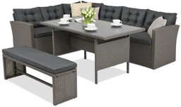 Meble ogrodowe z technorattanu Latina Garden Point antracyt