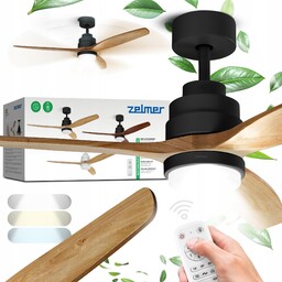 Wentylator Sufitowy Zelmer Wiatrak Lampa Led Ultra Cichy