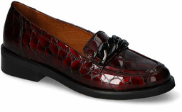 Mokasyny Pulso AF-1297 Bordo Kamień lakier