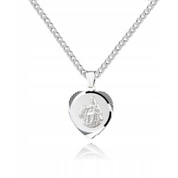 925 Srebrny łańcuszek medalik DEDYKACJA 45 cm LM37