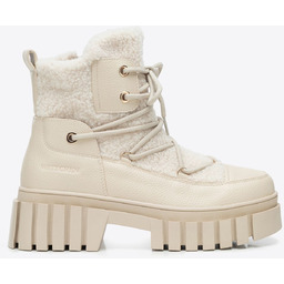 Damskie trapery z futerkiem kremowe