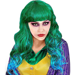 Widmann 02077 Peruka Evil Joker, damska, zielona/niebieska