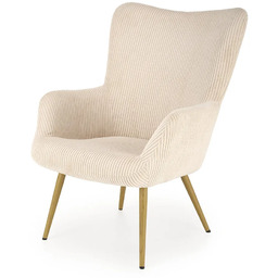 Edinos Kremowy sztruksowy fotel wypoczynkowy L8-N38