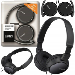 SŁUCHAWKI PRZEWODOWE NAUSZNE SONY CZARNE SKŁADANE KOMFORTOWE DŹWIĘK