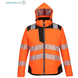 - Kurtka zimowa damska PW3 - pomarańczowy-czarny 2XL