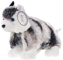 Poduszka składana maskotka plusz pies husky łaciaty duży
