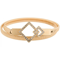 Pasek damski sprężynka do sukienki z metalową klamrą