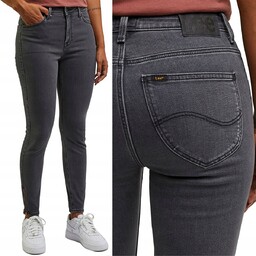 Lee SCARLETT HIGH ZIP Moody Grey WYSOKIE SZARE