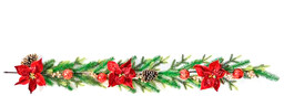 Girlanda bożonarodzeniowa z poinsecją - 150 cm