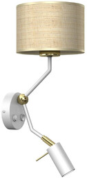 Kinkiet MARSHALL, MLP7483, biały/rattan, 1x60W E27 + 1x3W