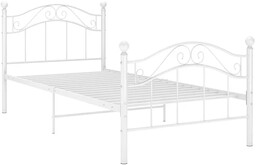 Elior Białe loftowe łóżko z metalu 100x200 cm