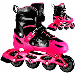 Damskie Różowe Rolki Łyżworolki 39-42 Kauczukowe Regulowane ABEC7