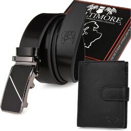 Zestaw męski skórzany portfel pasek duży Beltimore