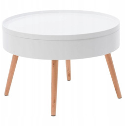 Stolik kawowy okrągły ze schowkiem 60 cm ModernHome