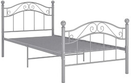 Elior Szare metalowe łóżko pojedyncze 100x200 cm -