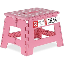 Relaxdays Składany stołek, jednostopniowy i uchwyt, do 120