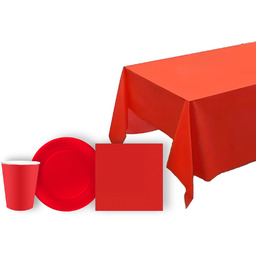 Zestaw obrus + kubeczki + sewretki + talerzyki