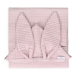 Babymatex Okrycie kąpielowe 70x140 Bunny królik różowe wafel