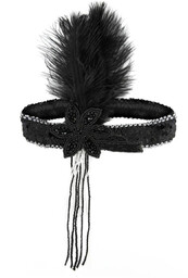 Opaska lata 20 Retro czarno-srebrna - 1 szt.