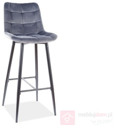 Hoker welurowy CHIC H-1 VELVET Signal Szary, Czarny
