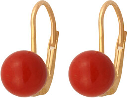 Złote kolczyki 585 wiszące prezent grawer pudełko