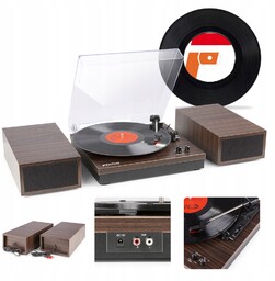 Gramofon modułowy bluetooth z głośnikami