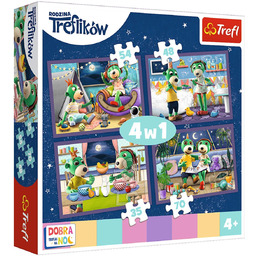 Puzzle 4w1- Wieczorne rytuały Treflików- Dobranoc, Trefliki