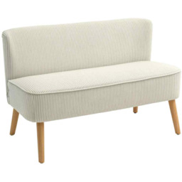 Sofa Homcom 117x56,5x77cm, kolor kremowy/jasnobrązowy