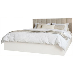 Edinos Premium Białe łóżko z zagłówkiem baranek