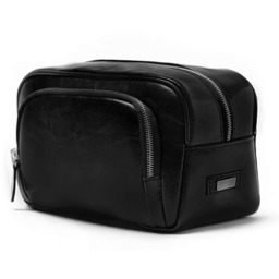 Elegancka skórzana kosmetyczka SK04 Solier czarna