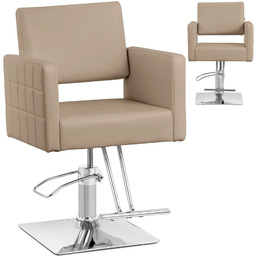 Fotel fryzjerski barberski kosmetyczny z podnóżkiem Ribbleton beżowy