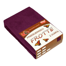 KARO Prześcieradło frotte z gumką 200x200 śliwkowe 027
