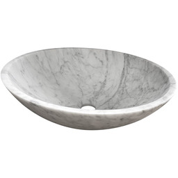 BLOK umywalka kamienna nablatowa średnica 42cm, biały carrara